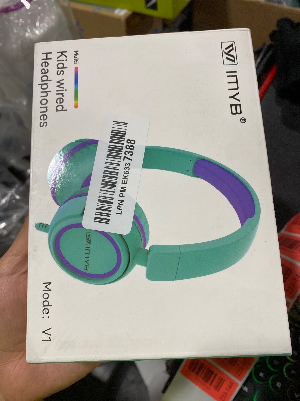 Photo 1 of IMYB V1 Kids Headphones, Wired Stereo Foldable Tangle-Free 3.5mm Adjustable On-Ear Headphones for Kids for School/Toddlers/Childrens/Teens/Boys/Girls/Ipad/Tablet/Kindle/Phones/Travel/Plane (Green)