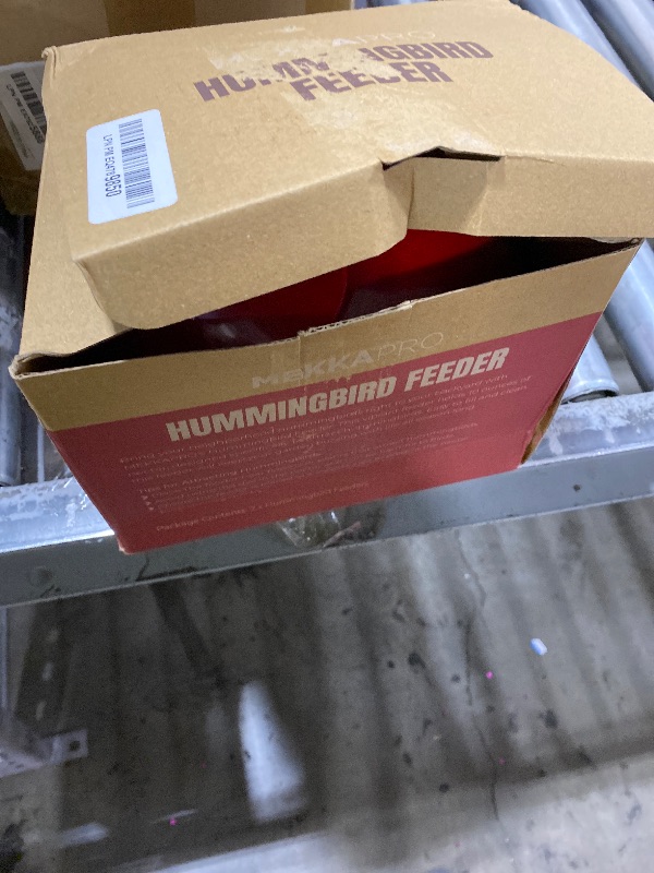 Photo 1 of MEKKAPRO Hummingbird Feeders for Outdoors Glass - Red Hummingbird Feeders for Outdoors, Metal Ring, Bee-Proof Design, Easy Assembly, Red Hummingbird Feeder 10 oz (2-Pack)
