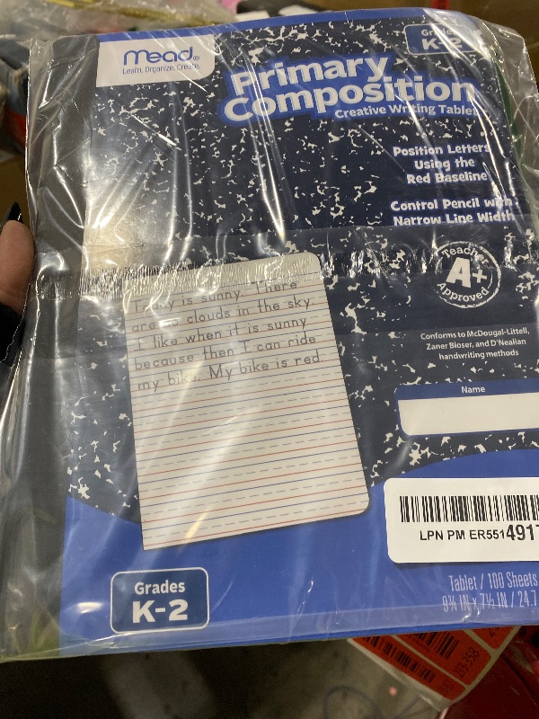 Photo 1 of Mead Primary Composition Book, Primary Ruled Journal, Grades K-2, 7-1/2" x 9-3/4", 100 Sheets, Blue Marble (09902)
