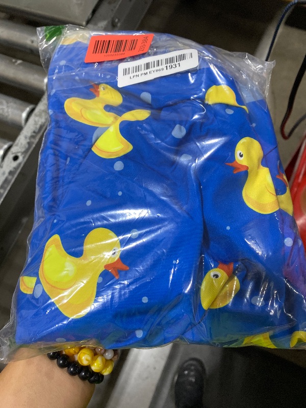 Photo 1 of NACOCO Large Dog Raincoat Adjustable-Pet Rubber Ducks Yellow Water Proof Clothes Lightweight Rain Jacket Poncho Hoodies with Strip Reflective Blue (Blue XXXL, Yellow Duck)