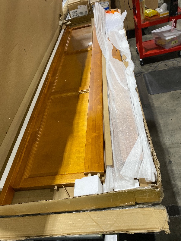 Photo 1 of AFI, Madison King Solid Wood Panel Headboard with Attachable Charger, Light Toffee