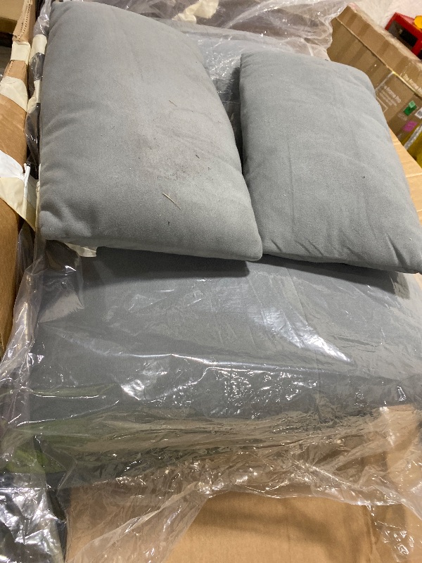 Photo 1 of COMHOMA Convertible Sofa Bed,68?Fabric Couch with Adjustable Backrest,Loveseat Recliner Sleeper Living Room Furniture futon Set,Grey