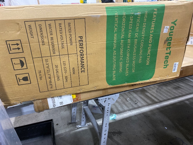 Photo 1 of 75L Evaporative Air Cooler 53", 20 Gal Tank, 90°Oscillation, 400W 7 Speeds Swamp Cooler, Industrial Strength Swamp Water Cooler for Outdoor Commercial Factories - Gray