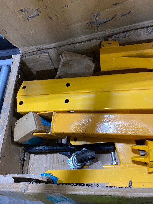 Photo 1 of 2-Ton Shop Crane with Lever, Hydraulic Folding Engine Hoist w/6 Steel Casters - Lift Car Transmissions, Boat Motors, Farm Equipment