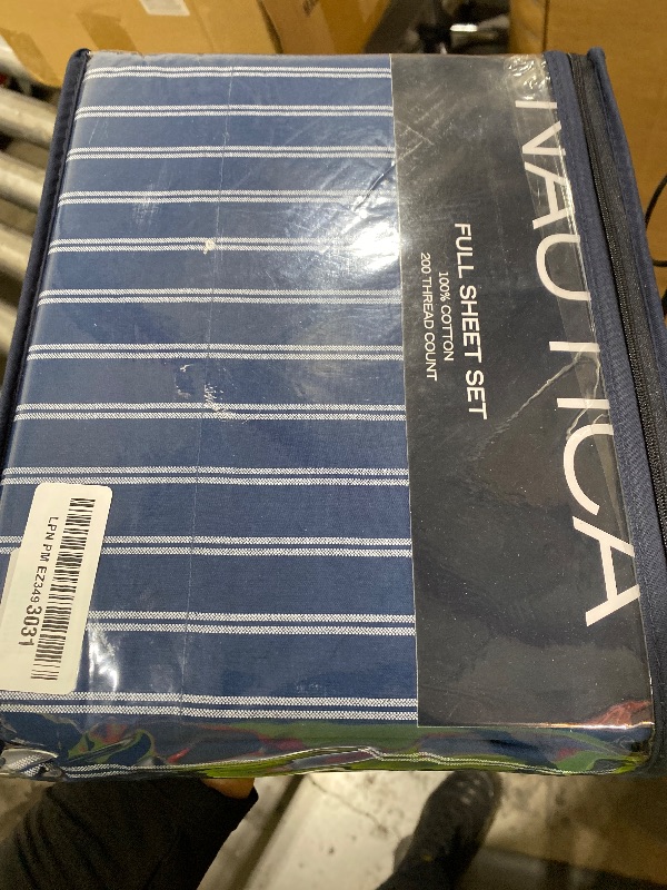 Photo 1 of Nautica - Full Sheets, Premium Cotton Percale Bedding Set, Striped Home Decor, Oeko-Tex Certified (Richmond Stripe Blue, Full)