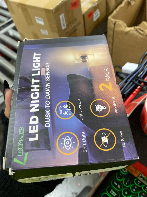 Photo 1 of L LOHAS LED Night Light,Dimmable Night Lights Plug into Wall, 2 Pack Acrylic Nightlight with 0-100 LM Adjustable Brightness, 3000K Plug in Night Light with Dusk to Dawn Sensor, for Bathroom Hallway