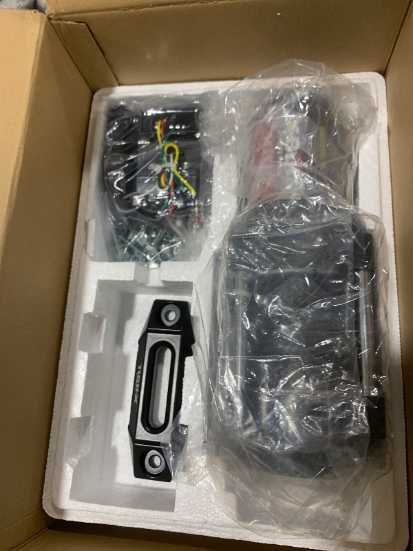 Photo 1 of X-BULL New 12V DC 3000LBS IP68 Waterproof Electric Winch for Towing ATV/UTV, Boat, Off Road, Wireless Remote and Corded Control Recovery, Portable Synthetic Rope Electric Winch with Hawse Fairlead.