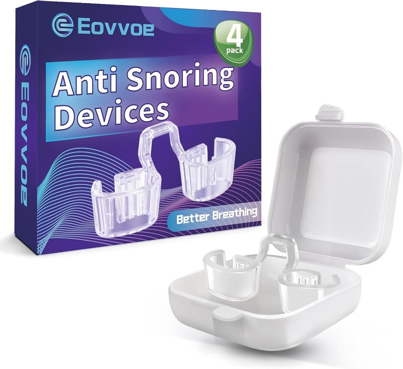 Photo 1 of Anti Snoring Devices, Snore Stopper for Effective Snoring Solution, Increases Airflow, Individually Packaged, Reusable - 4 Pack
