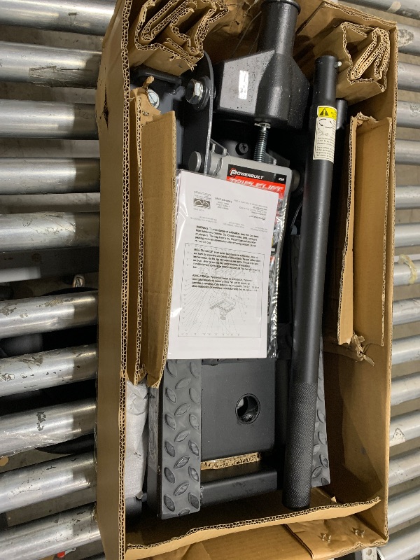 Photo 1 of Powerbuilt 3000 Pound Triple Lift Garage Jack, Heavy Duty Vehicle, Truck, Car, Motorcycle, Transmission Lift, 1.5 Ton Capacity, 620622