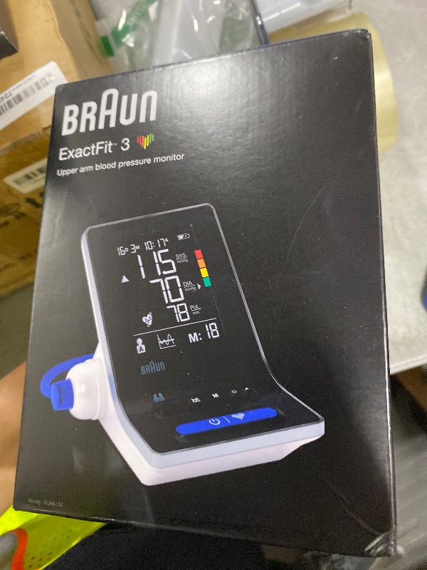 Photo 1 of Braun ExactFit 3 Blood Pressure Monitor for Home Use, Blood Pressure Machine, Color-Coded, High BP Monitor, 2 Upper Arm Cuff Sizes, 80 Memory Slots