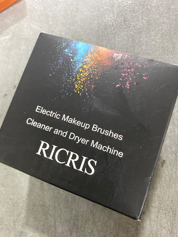 Photo 1 of RICRIS Premium Makeup Brush Cleaner Dryer Super-Fast Electric Brush Cleaner Machine Automatic Brush Cleaner Spinner Makeup Brush Tools (White)