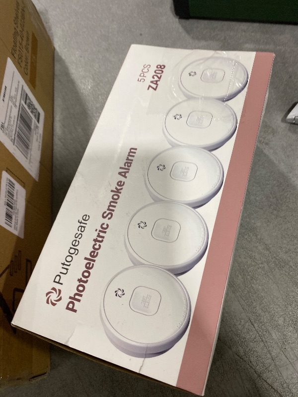 Photo 1 of Putogesafe Smoke Detector Battery Operated, 10-Year Smoke Alarm with Photoelectric Sensor, Fire Alarms Smoke Detectors with Test Button and Low Battery Warning, Fire Safety for Home, 5 Pack