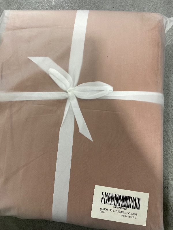 Photo 1 of NEXHOME PRO Duvet Cover Set 100% Washed Cotton Oversized King 120"x98" Linen Feel Textured Organic Natural 3 Pieces Bedding Set Mocha Brown with Zipper Closure, Breathable(No Comforter)