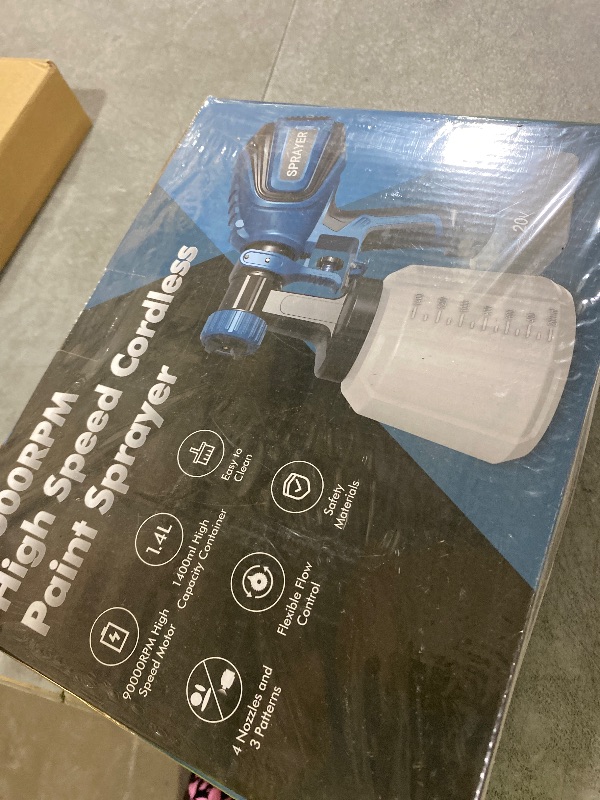 Photo 1 of Cordless Paint Sprayer for Dewalt 20V MAX Battery Electric Spray Paint Gun with High Capacity Container Easy to Clean for House Painting Blue(Not Include Battery)