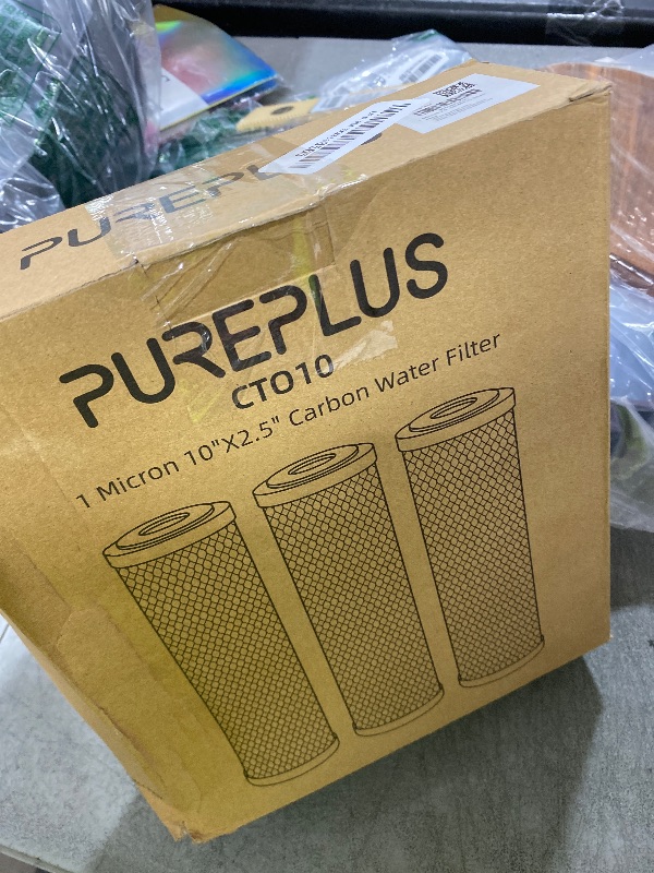 Photo 1 of 1 Micron 2.5" x 10" Whole House CTO Carbon Water Filter Cartridge Replacement for Under Sink Water Filter System, Dupont WFPFC8002, WFPFC9001, FXWTC, SCWH-5, WHEF-WHWC, WHCF-WHWC, AMZN-SCWH-5, 3Pack