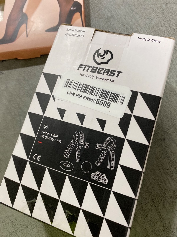 Photo 1 of FitBeast Hand Grip Strengthener Workout Kit (5 Pack) - 2 Forearm Adjustable Resistance Grippers, Finger Stretcher, Ring & Stress Relief Ball for Athletes (Black)