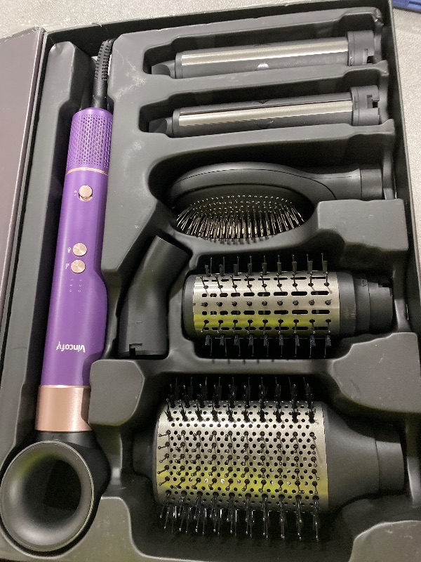 Photo 1 of Vincofy 7-in-1 Hot Air Styler & Hair Dryer with 110,000 RPM High-Speed Motor –Blow Dryer Brush for Fast Drying, Curling, Straightening & Volumizing – No Heat Damage – for All Hair Types – Violet