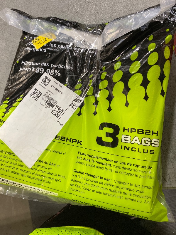 Photo 1 of VacuMaid HPB2H HEPA Style Bag (Qty. 3) fits AstroVac, Valet Model: HPB2HPK Misc.