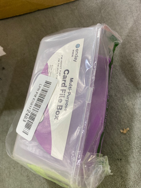 Photo 1 of Enday Index Card Holder Purple, 3x5 Note Flash Card Organizer Case, Index Card File w/flip top, Notecard Recipe, Holder, Holds 250 Cards, Also Available in Red, Green, Blue, Grey, Pink (1 PC)