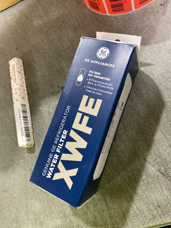 Photo 1 of GE XWFE Refrigerator Water Filter, Genuine Replacement Filter, Certified to Reduce Lead, Sulfur, and 50+ Other Impurities, Replace Every 6 Months for Best Results, Pack of 1