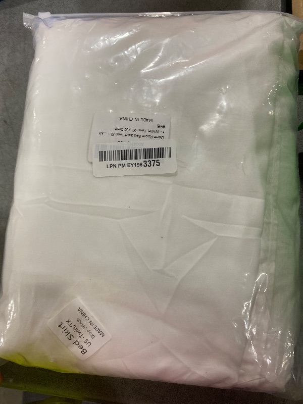 Photo 1 of Dorm Room Bed Skirt Twin XL - College Dorm Bed Skirt - Extra Long Dorm Room Bed Skirt 36 Inch Tailored Drop - 100% Microfiber Dorm Room Bedskirts - College Dorm Bed Skirt - White, Twin-XL /36 Drop