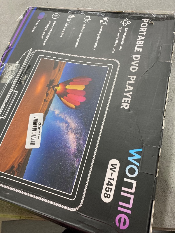 Photo 1 of WONNIE 17.9" Portable DVD Player with 15.4" Large HD Swivel Screen, 6 Hours Rechargeable Battery, DVD Player Portable Support MP4, MKV Video & USB/SD Card/Sync TV, High Volume Speaker, All Regions