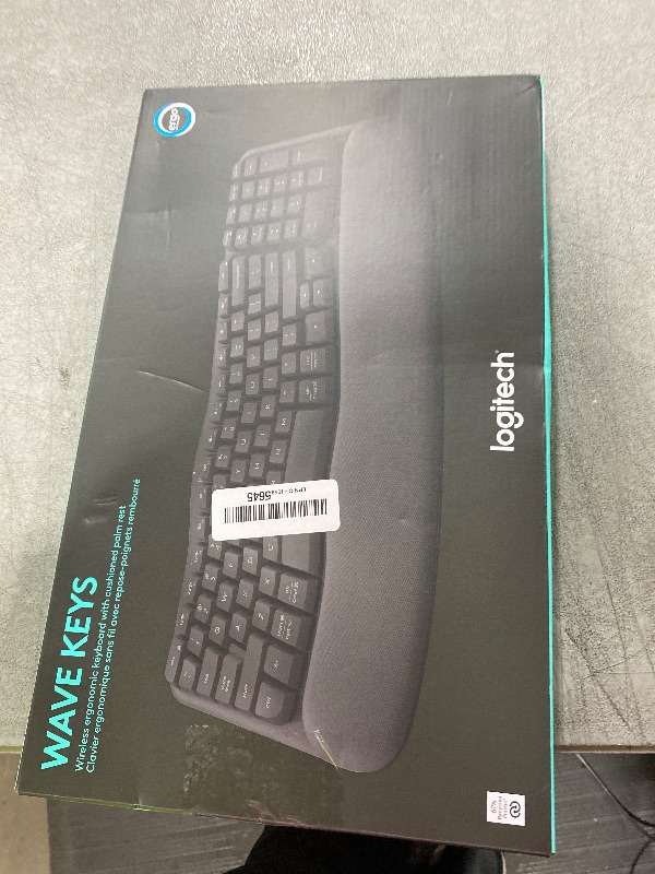 Photo 1 of Logitech Wave Keys Wireless Ergonomic Keyboard with Cushioned Palm Rest, Comfortable Natural Typing, Easy-Switch, Bluetooth, Logi Bolt Receiver, for Multi-OS, Windows/Mac - Graphite