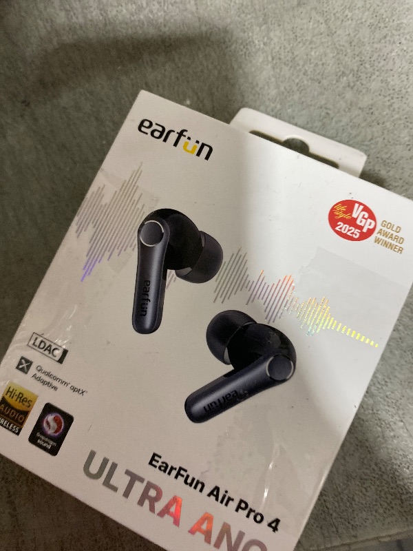 Photo 1 of EarFun Air Pro 4 Adaptive Hybrid Noise Canceling Wireless Earbuds, Qualcomm Snapdragon Sound, aptX™ Lossless, 6 Mics AI CVC 8.0 Call, LDAC Hi-Res Audio, 52H Playtime, Bluetooth 5.4, in-Ear Detection