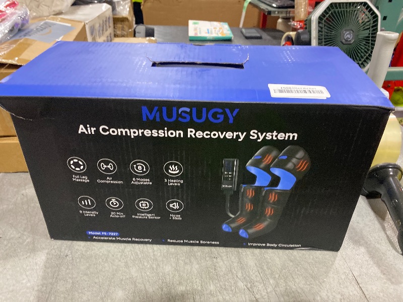 Photo 1 of Musugy Leg Massager with Heat and Compression : Sequential Compression Boots with 6 Modes,9 Intensity and 3 Heat for Circulation and Pain Relief - Christmas Birthday Gifts for Mom, Dad, Athletes, Gym