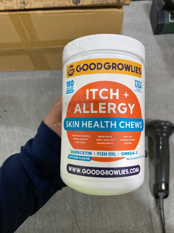 Photo 1 of BB 06/2028
Dog Allergy Relief Chews — Anti-Itch Skin & Coat Supplement: No Fillers, Just Flavor - Itchy Skin Relief Treatment w/Omega 3 Fish Oil - Itching&Paw Licking - Dry Skin&Hot Spots - BBQ Chicken