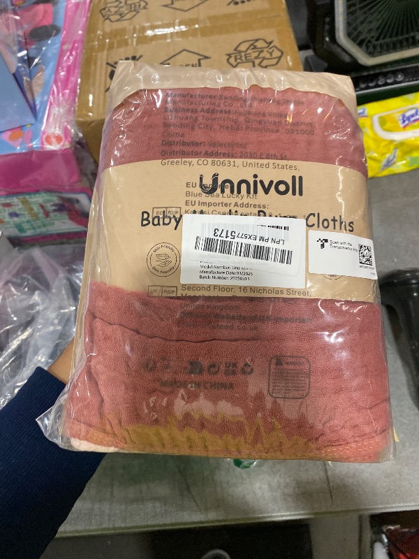 Photo 1 of Unnivoll Muslin Burp Cloths for Baby 100% Cotton Burping Cloths for Boys Girls Large 20''X10'' Extra Soft and Absorbent 12 Pack - Gradient Pink