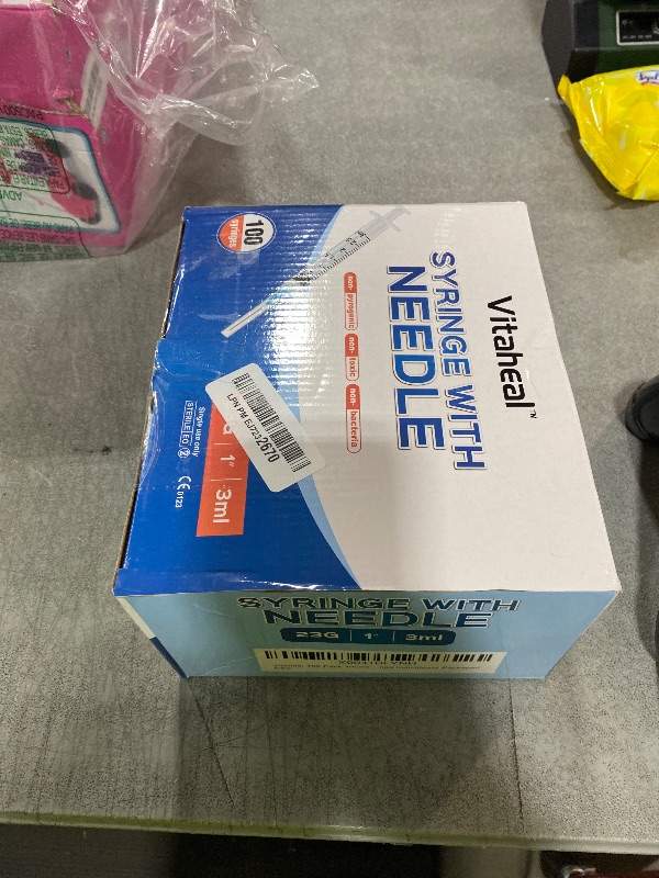 Photo 1 of 100 Pack Disposable 5ml/cc Lab Syringes with 22Ga 1.25 Inch Needle Luer Lock, Individually Sealed Packed