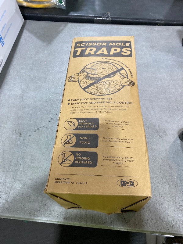 Photo 1 of Mole Traps 2 Pack, Scissor Mole Trap That Kill Best?Mole Traps for Lawns Ground?Easy Step Mole Eliminator?Black Coated