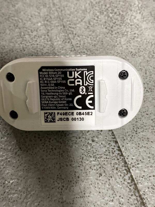Photo 1 of Sena BiKom 20 Ultimate Cycling Communication System, Lightweight - Weighing Only 20 Grams (White, Single Pack)