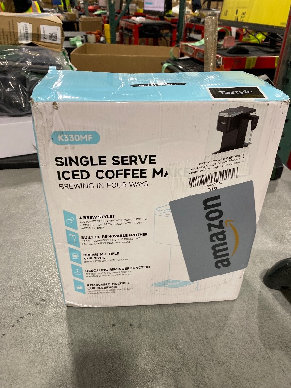 Photo 1 of Tastyle Single Serve Coffee Maker with Built-in Detachable Milk Frother, Iced and Hot Coffee Machine for K Cup & Grounds, 40oz Removable Water Reservoir, 6 Cup Sizes, Fits 7.3" Travel Mug, Black