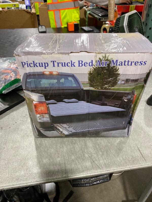 Photo 1 of hufaut Camping Pickup Truck Bed Air Mattress Thicken Sleeping Pad for 5.5-5.8Ft Full-Size Short Truck Beds Outdoor Camping Car Travel(Navy Blue)