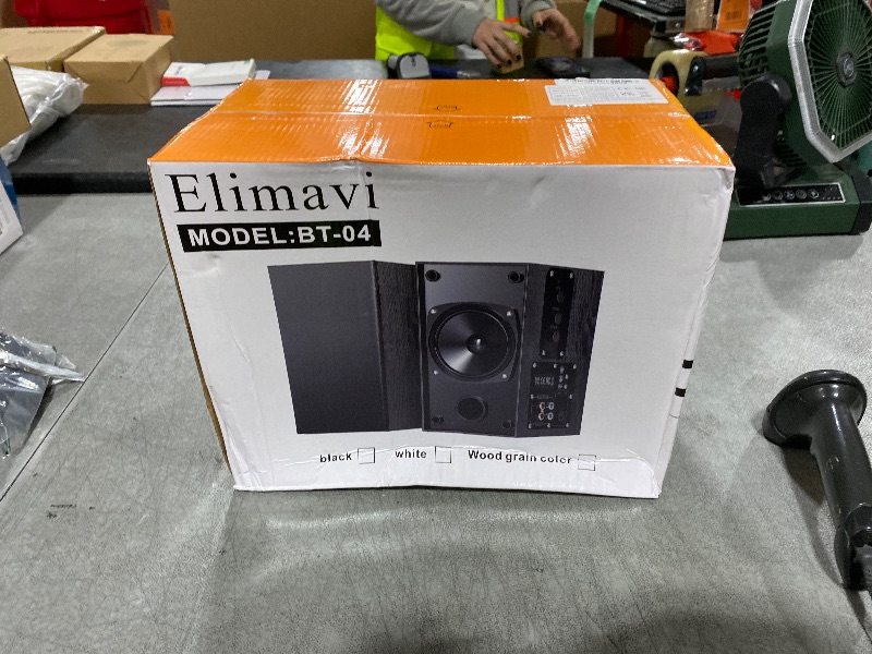 Photo 1 of Elimavi Powered Bookshelf Speakers, 30W X 2 Turntable Speakers with 4 Inch Woofer, Record Player Speakers with AUX Input for PC and TVs,Wood Grain Color for Wall Mounting