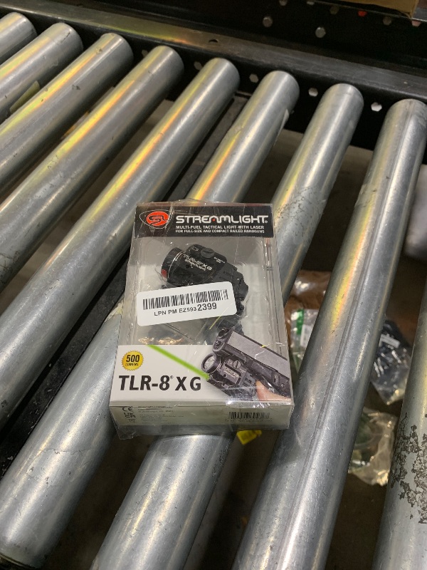Photo 1 of Streamlight 69434 TLR-8A G Flex 500-Lumen Low Profile Pistol Light with Integrated Green Aiming Laser for Select Handguns, Includes Rear Switches, Mounting Kit, and Keys, Black