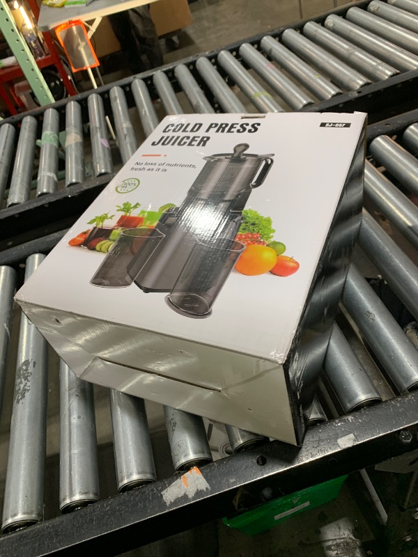 Photo 1 of Juicer Machines with 5.4" Large Feed Chute, 400W Cold Press Juicer for Whole Vegetables and Fruits, Slow Masticating juicer Easy to Clean Juice Extractor Machine High Juice Yield(Titanium Gray)