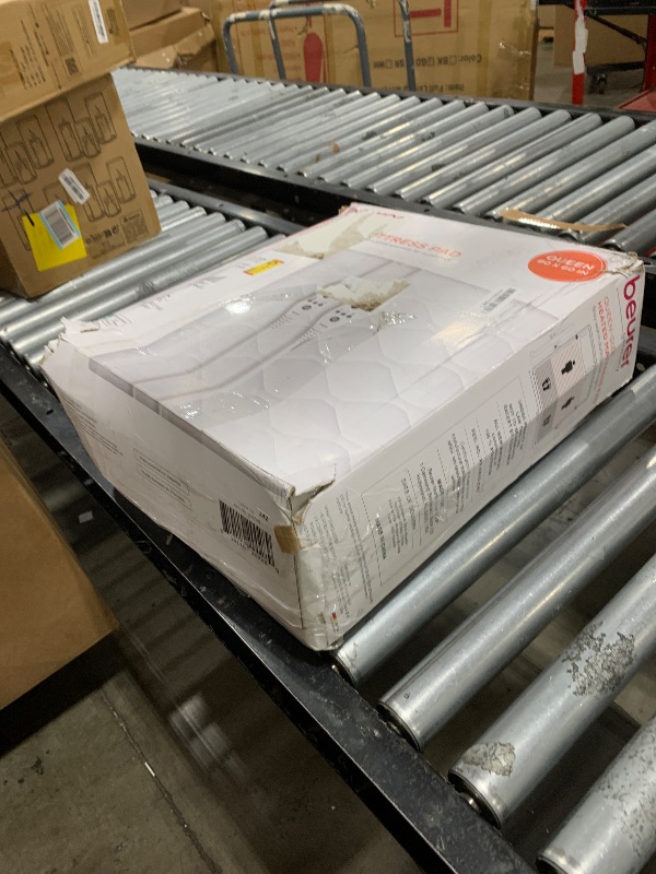Photo 1 of Beurer UWB70 Heated Mattress Pad Queen, Dual Control Electric Mattress Cover with Separate Feet/Body Heat, Auto Shut Off, 9 Warming Levels, Overheat Protection, and Soft Quilted Fabric, 60" x 80"