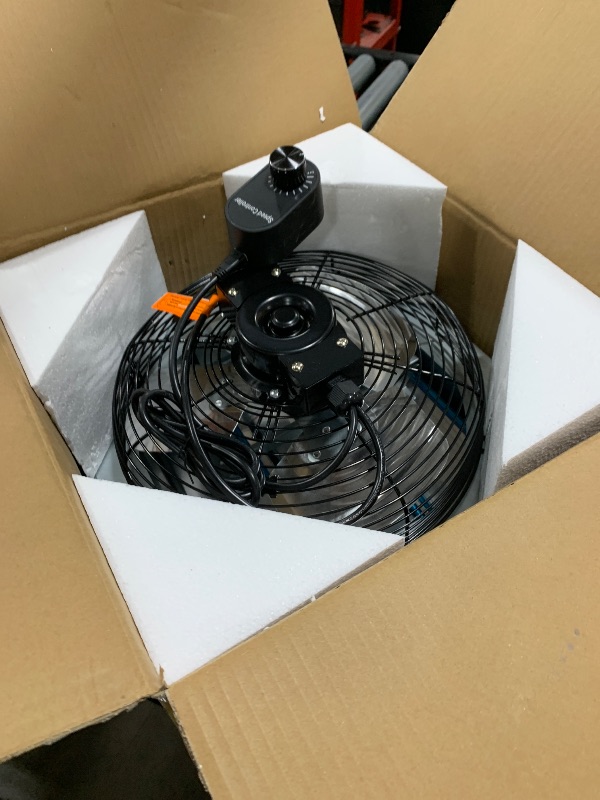 Photo 1 of HG Power Upgraded 10 Inch Shutter Exhaust Fan, 647CFM Low Noise Shed Exhaust Fan with Mesh Screen for Basement, Gable, Chicken Coop Ventilation Use, Black