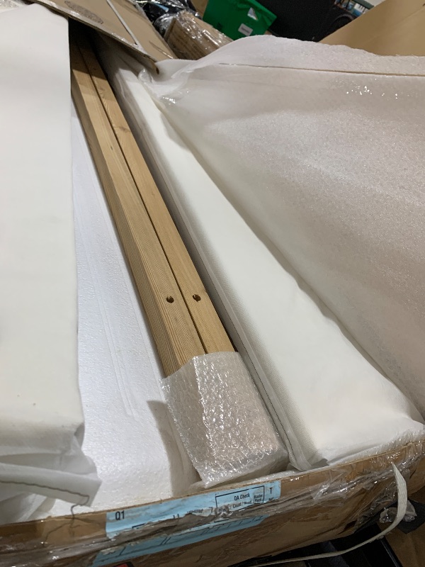 Photo 1 of Jennifer Taylor Home Zayla Wingback Upholstered Platform Bed Frame (Antique White Polyester, King (U.S. Standard))