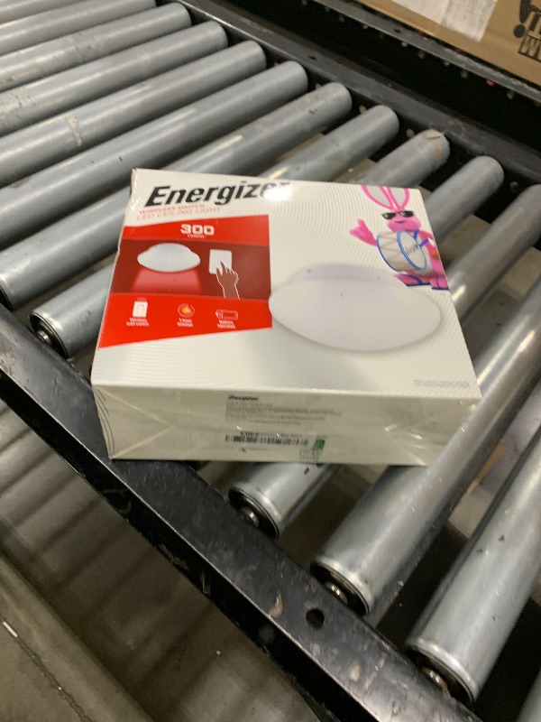 Photo 1 of Energizer LED Ceiling Light Fixture, Battery Operated, Wireless Wall Switch Remote, 300 Lumens, Ceiling Light No Electricity, Perfect for Closets, Laundry Room, Garage, Shed and More, 58823-T1