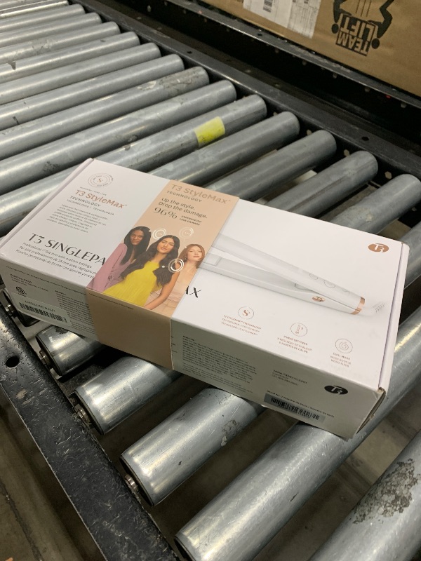 Photo 1 of T3 SinglePass StyleMax Professional 1" Ceramic Flat Iron with Custom Heat Automation, 9 Heat Settings, Longer Ceramic Plates, For Straightening, Waving, Curling & Styling