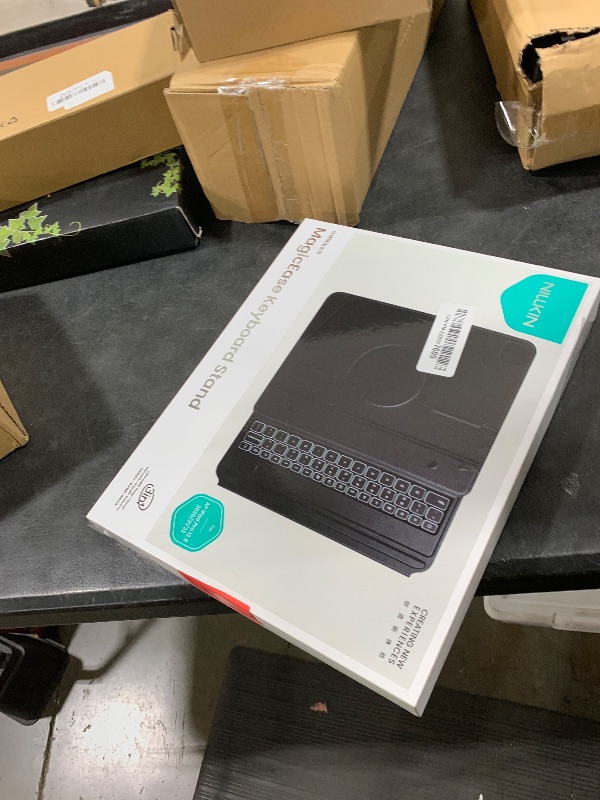 Photo 1 of Nillkin iPad Air 13 inch (M3 2025/M2 2024) Case with Detachable Keyboard, iPad Pro 13 inch (M4,2024), Adhesive Cover with Keyboard, Trackpad, 7-Color Backlit, Magnetic Backplate with iPad Wall Mount