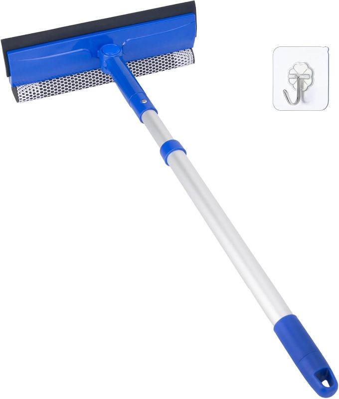 Photo 1 of Window Cleaner Tool for Home with 20''-30'' Extension Pole, Squeegee for Car Windshield Cleaning, Glass Washer for Shower Doors, Mirror