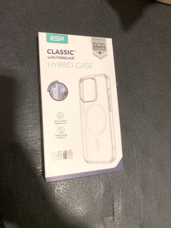 Photo 1 of ESR for iPhone 14 Pro Max Case, Compatible with MagSafe, Shockproof Military-Grade Protection, Yellowing Resistant, Magnetic Classic Hybrid Case (HaloLock), Clear