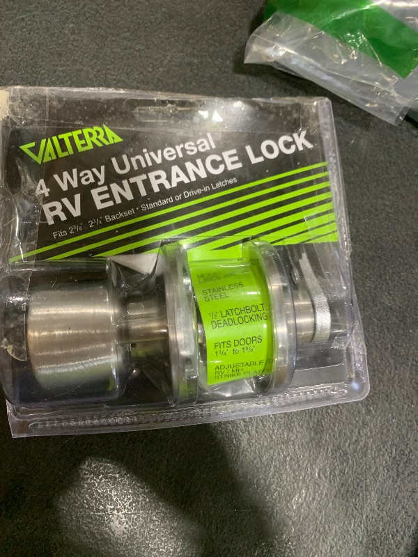 Photo 1 of Valterra L32CS000 Knob/Lever Stainless Lockset with 1-Piece Latch housing with 1/2 Inch Latch Bolt, (Pack of 1)