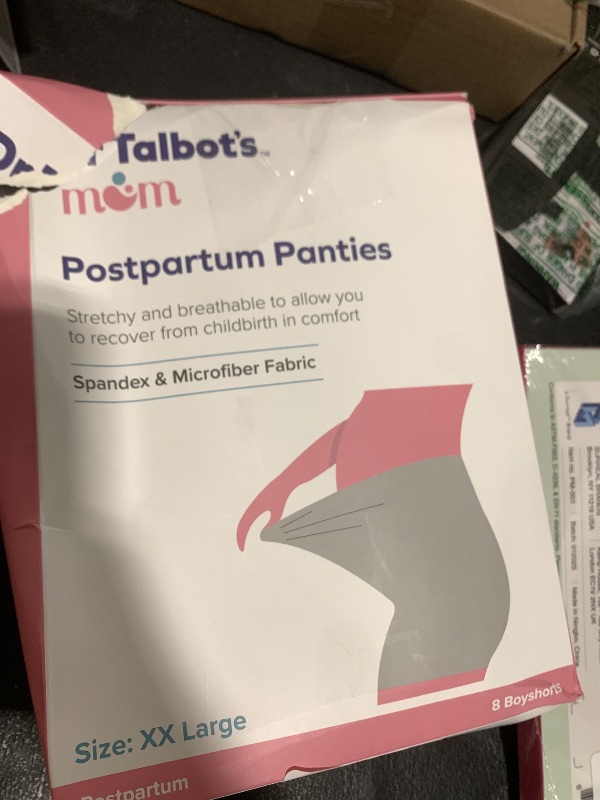 Photo 1 of Dr. Talbot's Mom Postpartum Underwear - 8 Count - Size XX-Large Disposable Panties for Postpartum Care - Gray