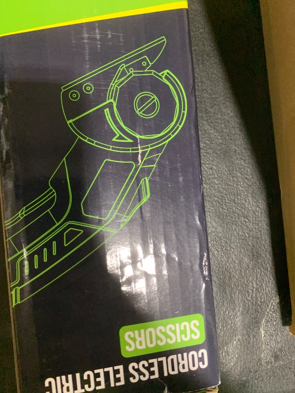 Photo 1 of Cordless Electric Scissors: 4V Rechargeable Rotary Cardboard Cutter, 3000mAh Battery, with LED Light, 2 Blades, Box Cutter for Fabric Carpet Carton Plastic Leather Cloth